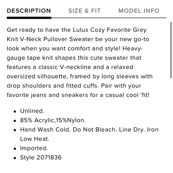 Lulu's Gray V-Neck Lightweight Sweater size XL - Picture 11 of 11